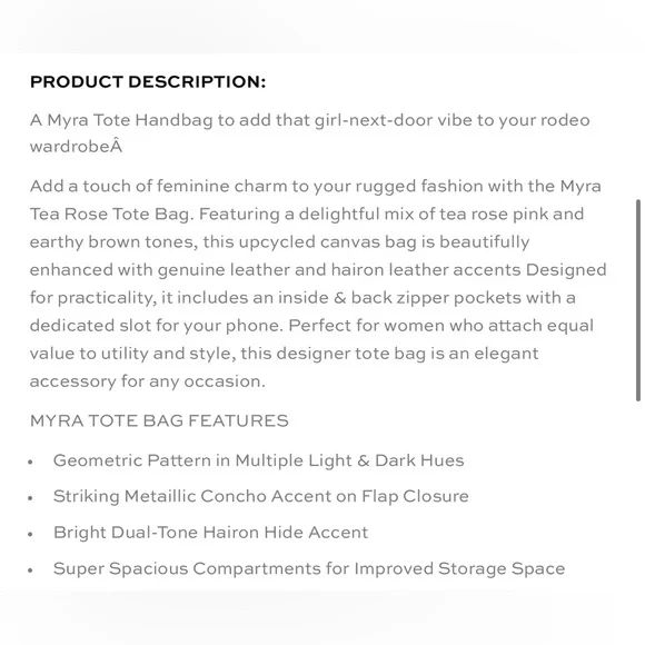 Myra Bag- Tea Rose Tote Bag - Picture 15 of 16